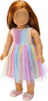 BARWA Doll Clothes and Accessories for 18 inch Dolls Mermaid Casual Tutu Dress, Outfits, Swimsuit, Underwear… (J: 2 pcs Rainbow Tutu Dresses)...