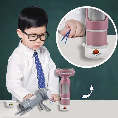 JL012 Handheld Digital Microscope for Kids, 50x-300x Portable Kids Microscope, 2" LCD USB Microscope Camera for Children, Educational Toy Science ...