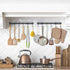 YiZhi Adhesive Wall Hooks Rack Kitchen Rail, Space Saving Utensil Holder No Drilling Wall Mounted Accessory Hanger with 6 Hooks for Kitchen Bathro...