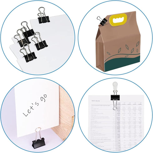 1/4-inch (32mm) Paper Holding Binder Clips Paper Clips for Notes Letter, Papers Binder Clamps use Office, Home, School, Institutions, Paper Holdin...