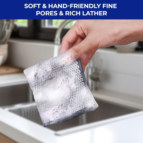 Wangjinpeng 8 pcs Wire Dishwashing Rag for Wet and Dry, Non Scratch Wire Dishcloth, Multipurpose Kitchen Cleaning rags for Cookware, Sinks, Dishes...