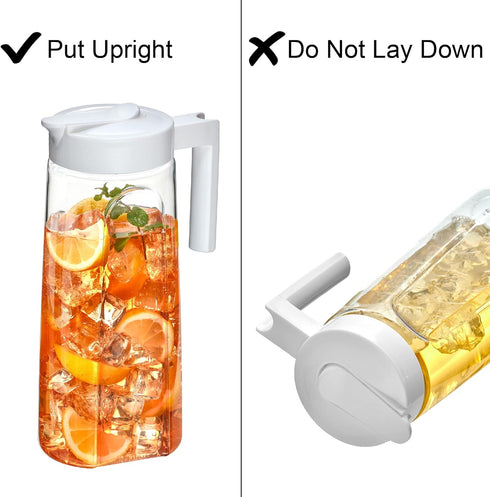 Amazing Abby - Slim - Tritan Pitcher (64 oz), Unbreakable Plastic Water Pitcher with Lid, BPA-Free, Heat-Resistant, Dishwasher-Safe, Great for Bot...