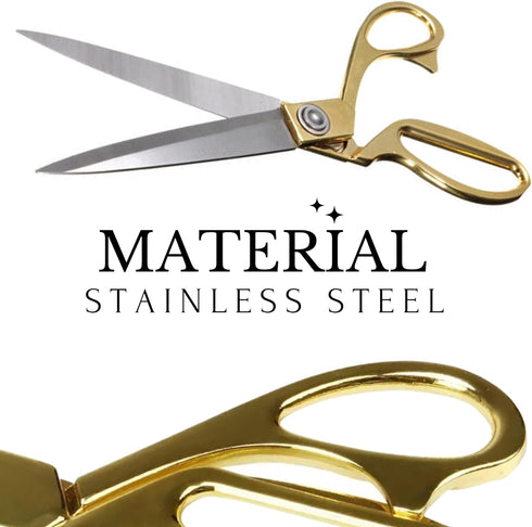 10.5" Heavy Duty Gold Scissors – Sharp Stainless Steel Scissors Gold 10.5 Inch All Purpose Scissors Professional Scissors Heavy Duty Grand Opening...