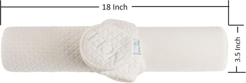 Comfort Memory Foam Neck Roll and Cervical Bolster Round Pillow with Removable Washable Soft Cover for Spine and Neck Back Lumbar Leg Vertebra Sup...