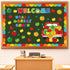 94Pcs Apple Bulletin Board Decoration Set Motivational Fruit Cut-Outs Welcome What A Great Bunch Red Truck Cut Out Apple Honeycomb Balls Border Tr...