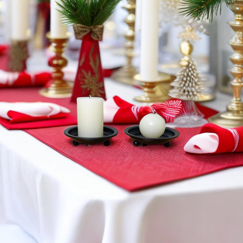 2 Pcs Candle Plate Iron Candle Holder for Pillar Candles Black Metal Candle Stand for Dinning Table Wedding Party Decor...