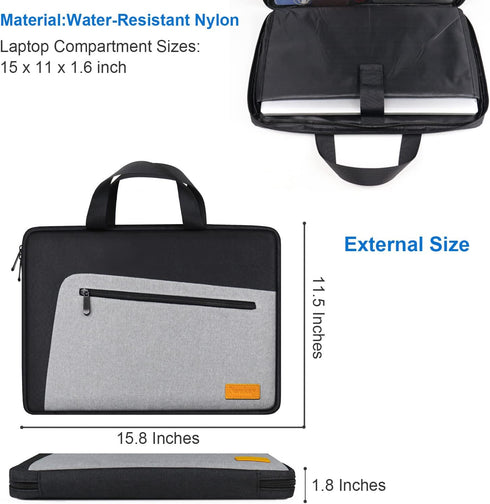 Laptop Case 15.6 Inch, Durable Shockproof Protective Laptop Sleeve, Water Resistant Computer Carrying Bag Briefcase Compatible with 15.6 inch HP, ...