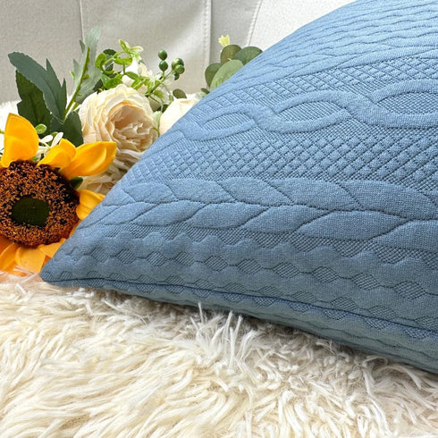 Booque Valley Throw Pillow Covers, Pack of 2 Super Soft Elegant Modern Embossed Patterned Blue Cushion Covers Decorative Stretchy Pillow Cases for...