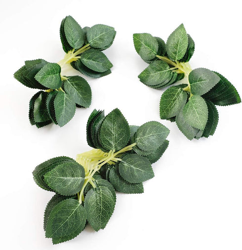 Floroom Artificial Green Leaves 35pcs Bulk Faux Silk Greenery Fake Rose Flower Leaves for DIY Wedding Bouquets Bridal Shower Centerpieces Home Dec...