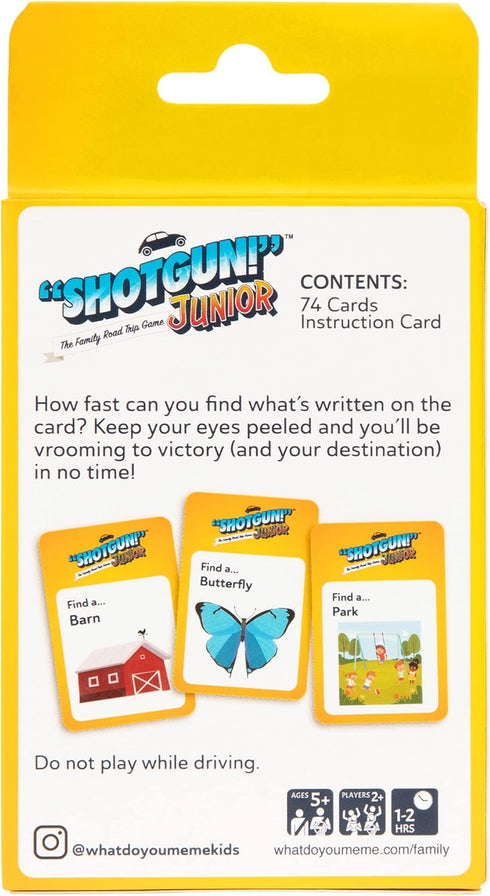 WHAT DO YOU MEME? Shotgun Junior - The Family Road Trip Game for Kids...