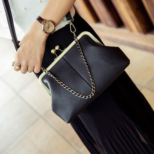 Lanpet Women Classical Kiss Lock Clutch with Chain Strap Shoulder Bag Purse Wallet...