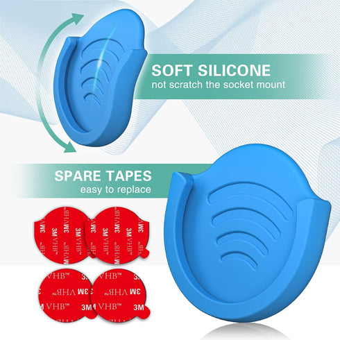 pop-tech Phone Grip for Socket Holder, 2 Pack Silicone Car Phone Mount Adhesive for Collapsible Grip & Stand with 3M Adhesive Replacement for Car ...