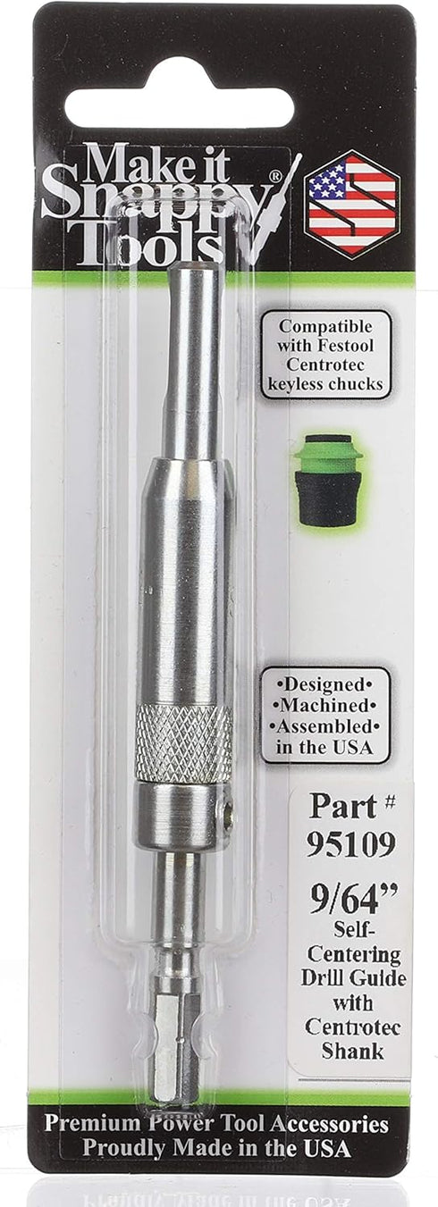 Make it Snappy Tools 9/64 Inch Self-Centering Hinge Bit, Compatible with Festool Centrotec Chucks #95109...