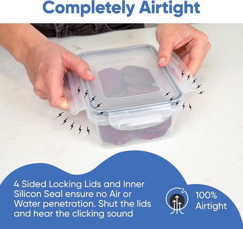 Chef's Path 32 Piece Airtight Food Storage Containers with Easy Snap Lids, 16 Containers and Lids, Stackable Kitchen and Pantry Canisters for Meal...