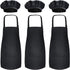Novelty Place Kid's Apron with Chef Hat Set (3 Set) - Skin-friendly Children’s Bib with Pocket - Cooking, Baking, Painting, Training Wear - Kid's ...