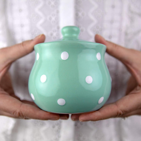 City to Cottage Ceramic Sugar Bowl with Lid, 10oz Sugar Contanier for Coffee Bar, Sugar Dispenser Bowl, Salt - Condiment Pot for Kitchen Counter, ...