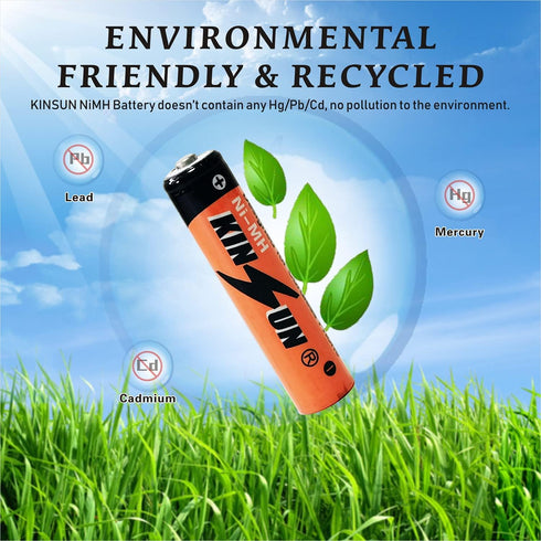 KINSUN AAA 700mAh 1.2V NiMH Rechargeable Batteries for Outdoor Solar Garden Lights Landscape Pathway Driveway Walkway Backyard Patio Lawn Porch Fe...