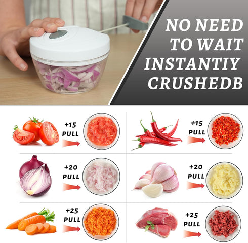 ZHANG XIAO QUAN SINCE 1628 Manual Food Chopper Hand Pull String Vegetable Cutter Onions Garlic Chopper Portable Food Mincer for Garlic Ginger Herb...