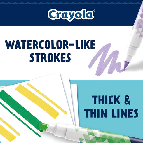 Crayola Dual Chisel Tip & Brush Markers, Art Markers, Gifts for Teens, 12ct...