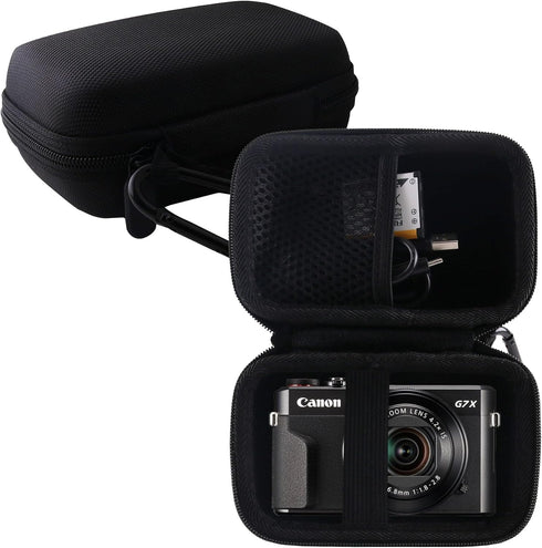 WERJIA Hard Carrying Case for Canon PowerShot G7X Mark III/G7X Mark II/G7 X Digital Camera,Fits USB Cable and Extra Batteries (Storage case, Black...