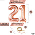 KatchOn, Big Rose Gold 21 Balloon Number - 40 Inch, 21th Birthday Decorations for Girls | Rose Gold Number 21 Balloon with Confetti Balloons | 21t...