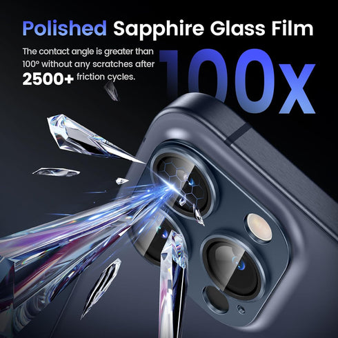 Tensea for iPhone 15 Pro/iPhone 15 Pro Max Camera Lens Protector, Metal Aluminum Alloy Tempered Glass Cover Camera Screen Protector Accessories, C...
