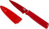 Kuhn Rikon COLORI Non-Stick Serrated Paring Knife with Safety Sheath, 4 inch/10.16 cm Blade, Red...