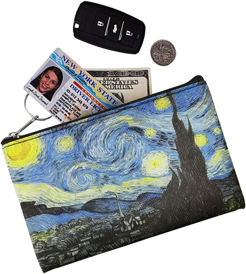 Van Gogh Starry Night Change Purse for Women With Zipper Coin Pouch Coin Bag Zipper Clutch Pouch Small Wallet Gifts for Women Girls...