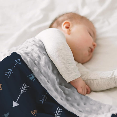 SANDJEST Baby Blanket for Boys with Double Layer Dotted Backing - Arrows Printed 30 x 40 Receiving Blankets Infant Newborn Toddler Gift for Baby S...