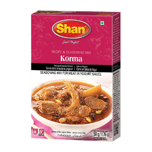 Shan - Korma Masala Seasoning Mix (50g) - Spice Packets for Meat in Yogurt Sauce...
