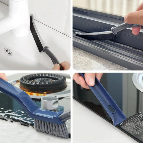 4 Pcs Cleaning Tool Set, Crevice Cleaning Brush, Hard Bristle Crevice Cleaning Brush, Household Use Multifunctional Gap Cleaning Brush with Built-...