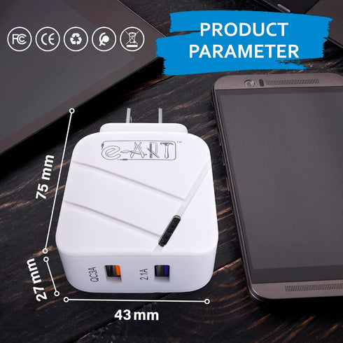 USB Wall Charger 28W Dual Port QC3.0 Amps Fast Charging Block with LED Indicator, USB Cube Adapter Plug in Gift Box for iPhone 14 13 12 11 Pro Max...