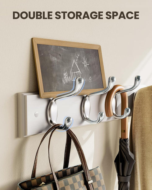 AMADA HOMEFURNISHING Coat Rack Wall Mount 2 Pack, Wall Hooks for Coats, Hats - White...