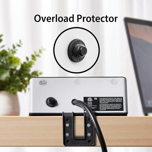 Desk Edge Mount Power Strips with USB Ports-UL Plug Outlets 1250 Joulets Surge Protector Tabletop Power Sockets for Nightstand/Home Office/Dormito...