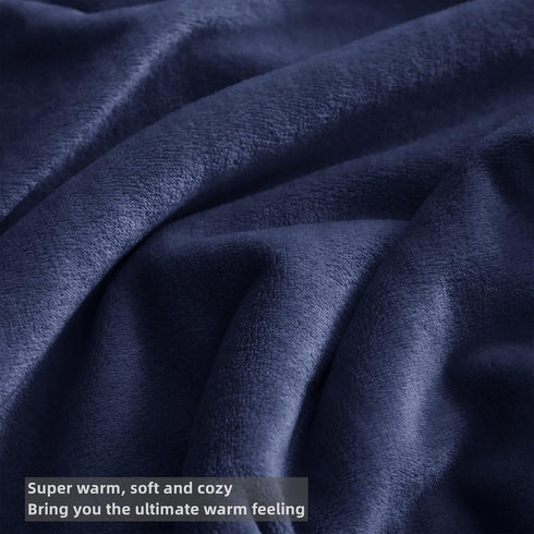 KMUSET Fleece Blanket Throw Size Navy Lightweight Super Soft Cozy Luxury Bed Blanket Microfiber Factory Shop...