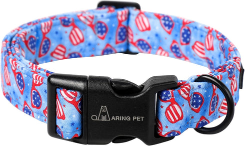 ARING PET Summer Dog Collar-Cotton Lightweight Dog Collars, Adjustable Pet Collar Puppy Collars with Quick Release Buckle for Small Medium Large D...