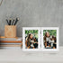 Frametory, 4x6 Double Picture Frame - Real Glass Hinged 2 Photos Collage, Desktop Picture Frame Standing Vertical (Blue, 1 Pack)...