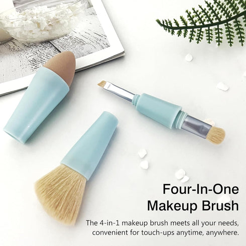 Multi-Tasker 4-in-1 Makeup Brush -Applicator Tool - Vegan & Travel-Friendly All-in-One Beauty Tool for On-the-Go Glam...