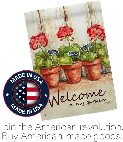 Breeze Decor - Welcome To My Garden Spring - Everyday Impressions Decorative Vertical Garden Flag 13" x 18.5" Printed In USA...