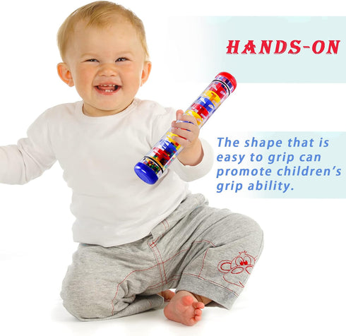 2 PCS Sensory Stick Rainmaker, Rainmaker Toy, Beaded Raindrops Rainmaker, Developmental Sensory Shaker, Musical Instrument for Babies,Toddlers and...