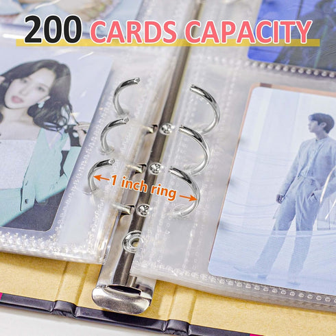 tutata Kpop Photocard Binder, Kpop Photocard Holder Book with Elastic Cord, 25 Sleeves, Hard Cardboard...