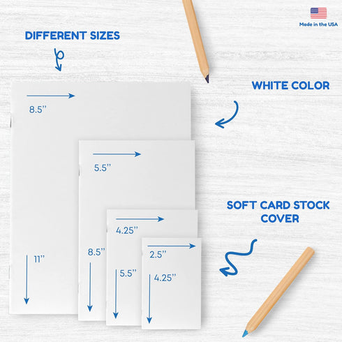 Hygloss Products White Blank Books – Great Books for Journaling, Sketching, Writing & More – Fun for Arts & Crafts - Pocket-size - 4.25 x 5.5 Inch...