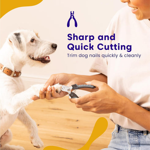 Dudi Pet Dog Nails Clippers and Nail File - Cat or Puppy Claw Trimmers with Lock Guard - Razor Sharp Grooming Clipper Trimmer Blades for All Breed...