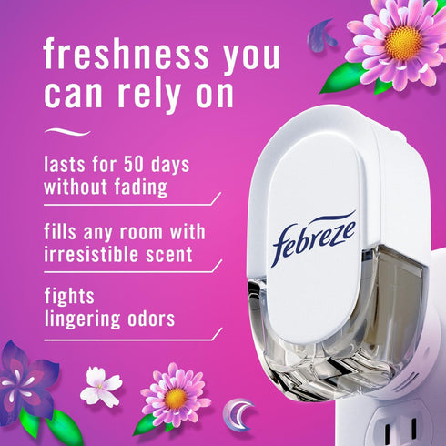 Febreze Odor-Fighting Fade Defy PLUG Air Freshener, Gain Moonlight Breeze, Gain Original, 0.87 fl. oz. Oil Refills, 4 Refills (2 of Each)...