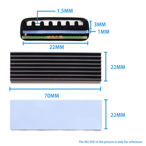 M.2 SSD Heatsink Kit for PS5, 2280 PCIe NVME Hard Disk Heat Sink Cooler with Silicone Thermal Pad...