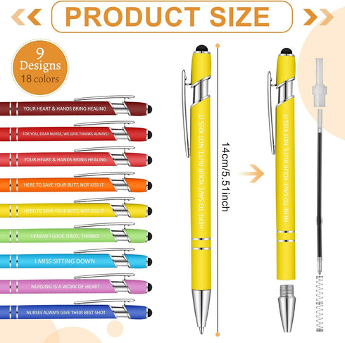 Teling Funny Nurse Pens Ballpoint Pen for Nurses Appreciation Gifts Inspirational Ballpoint Pens Gifts for Nurse Black Ink Women Men Medical Assis...