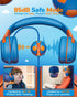 Kids Headphones Wired Toddler Headphones with Microphone, Over-Ear Headphones, 85/94dB Volume-Limiting, 3.5mm Jack, Foldable On-Ear Design - Safe ...