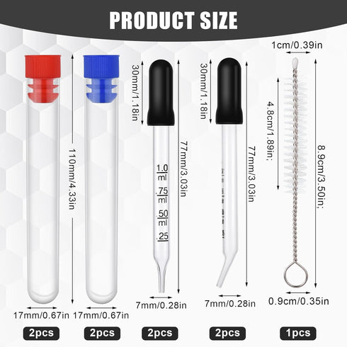 4pcs 1ml Dropper, Eye Dropper Glass with Measurements Bent & Straight Tip, Calibrated Pipettes Dropper with Rubber Head Liquid Accurate Dropper fo...