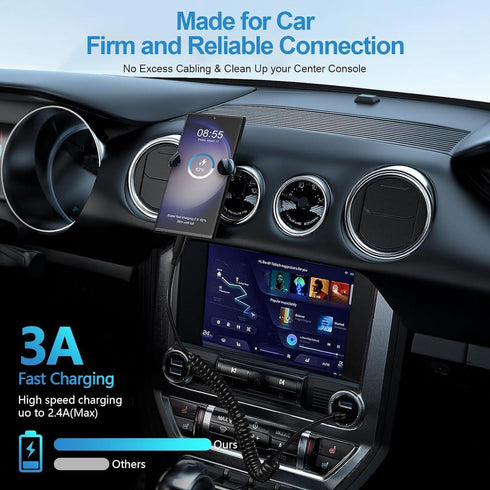 3ft Retractable USB C to C Car Charger Cable for iPhone 15 Pro Max 15 Plus, Coiled USBC to USBC Fast Charging Cord for Samsung Galaxy A54 5G A14 A...