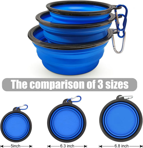 2-Pack Small Dog Travel Bowl, Collapsible Bowls for Dogs, Foldable Cat Water Bowl, Portable Pet Traveling Dish (Green & Blue)...